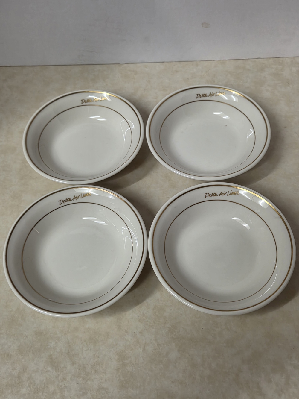 Lot of 4 Delta Airlines First Class Fruit Bowl by Mayer China